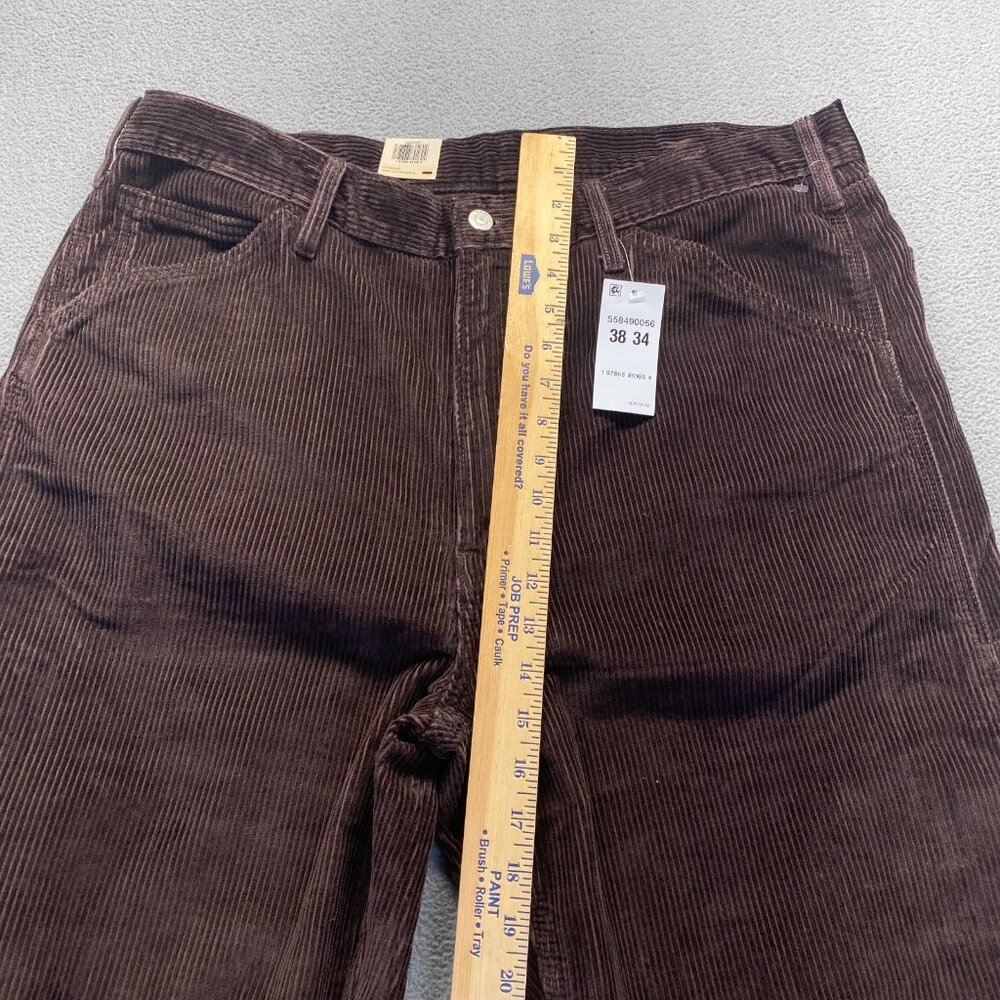 Levis 568 Loose Straight Carpenter Pants Brown Corduroy Workwear Size 38x34 - Picture 4 of 16